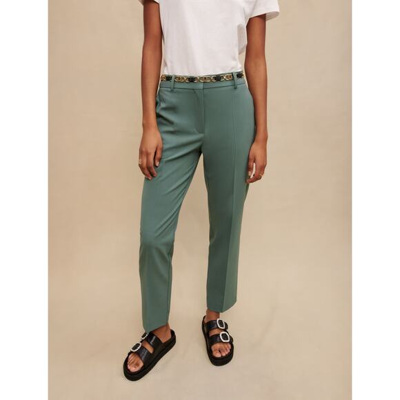 Maje Sage Green Straight Cup Tailored Trouser Pants Size 36 or Small - Picture 9 of 10